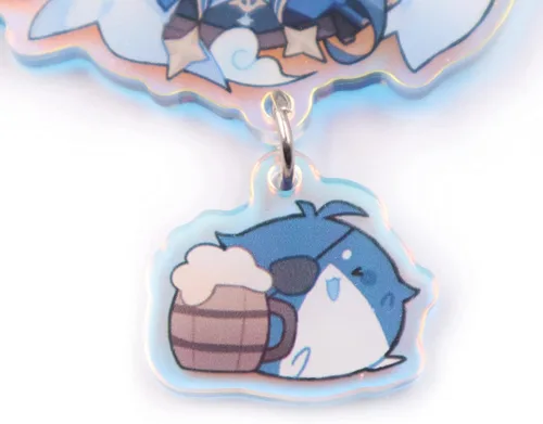 Vista 4 de Adorno colgante de cinta de anime lindo llavero colgante de regalo, mochila colgante de campanilla de viento