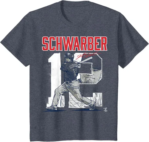 Vista 10 de Camiseta con número de jugador de Kyle Schwarber - Ropa, Azul / Patchwork, S
