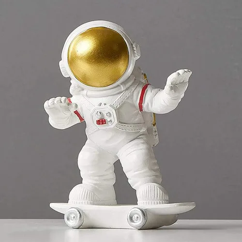 Vista 2 de Estatua de astronauta de resina, figura de astronauta, estatuas de astronauta, modelo de escultura para regalos para el hogar, recuerdos, caja