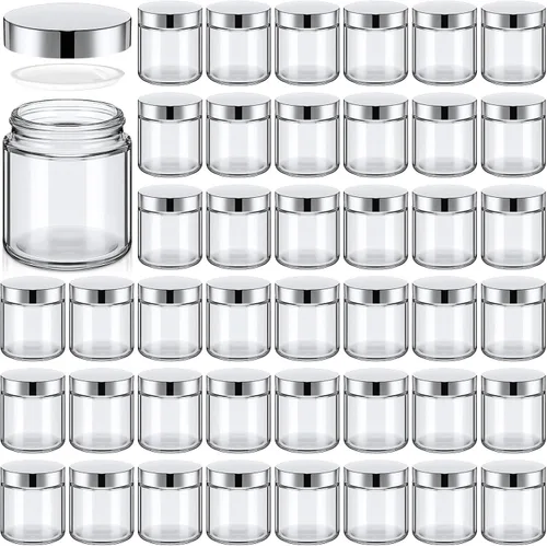 Vista 32 de Norme 24 Frascos de Vidrio de 4 oz con Tapas Herméticos Redondos a Prueba de Fugas Frascos Cosméticos Vacíos con Revestimientos Internos en la Tapa