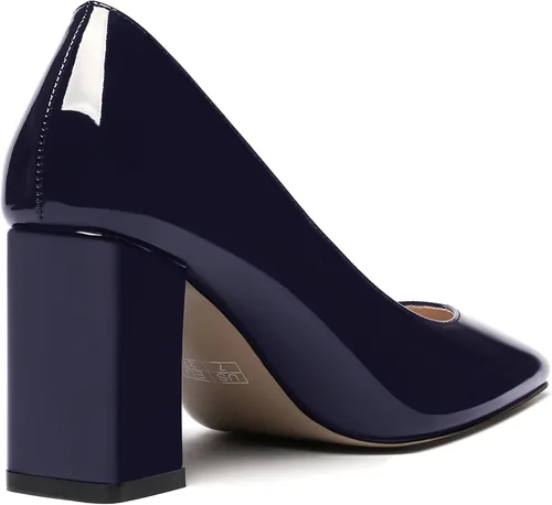 Vista 5 de WAYDERNS Zapatos de tacón alto con punta cuadrada sólida para mujer, de 3 pulgadas