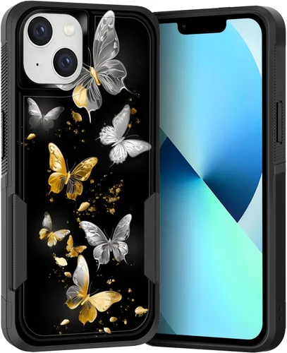 Vista 194 de Funda para iPhone Air, doble capa híbrida resistente resistente a prueba de golpes de policarbonato duro + funda protectora de silicona suave