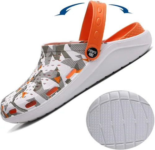 Vista 2 de CERYTHRINA Zuecos de jardín para hombre y mujer, sandalias de verano ligeras, antideslizantes, zapatos deportivos unisex para adultos, para piscina