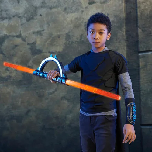 Vista 12 de STAR WARS Lightsaber Forge Inquisitor Masterworks Set de sable de luz electrónico de doble hoja, juguete de rol personalizable para niños a partir