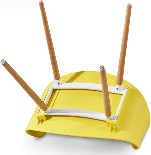 Vista 7 de Silla de comedor de cocina, muebles de comedor, sillas de comedor, sillas de comedor, silla moderna y simple de plástico PP, patas de haya, silla