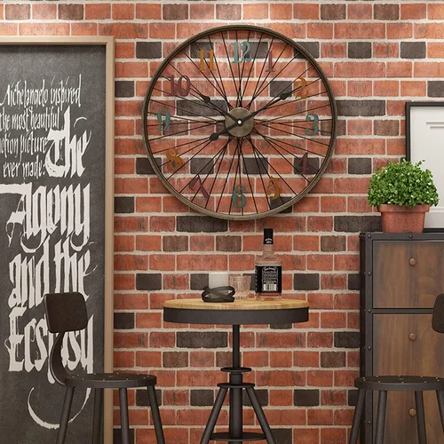 Vista 7 de Wall Clock60CM Large Vintage Metal Wall Clock, Retro Style Wall Clock,Household Bedroom Iron Art Clock Wall - Bicycle Wheel