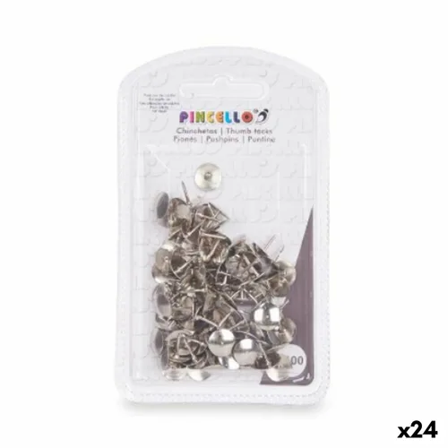 Vista 2 de Chinchetas Pincello Plateado Metal (24 Unidades)