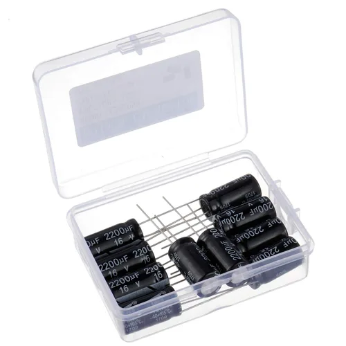 Vista 2 de BOJACK 10X20mm 2200uF 16V 2200MFD 16Voltage ±20% Condensadores electrolíticos de aluminio (paquete de 10)