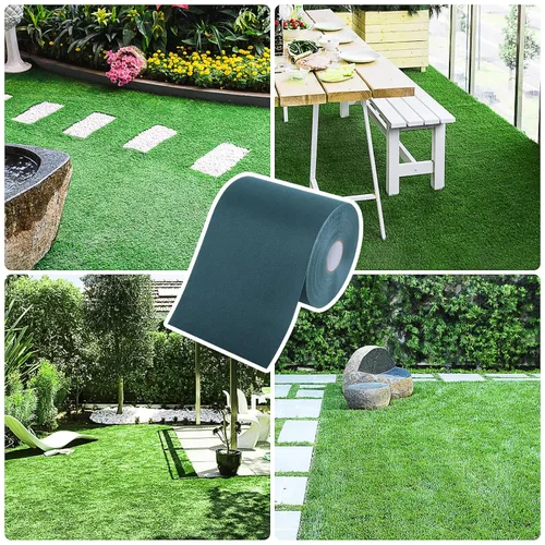 Vista 7 de Cinta autoadhesiva de césped artificial para unir césped falso, conectar alfombra de mascotas, alfombra de césped al aire libre, 6 x 16 pies