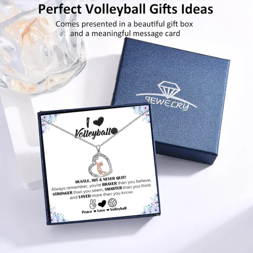 Vista 7 de CERSLIMO Regalos de voleibol para niñas adolescentes, collar de voleibol para niñas, mujeres, entrenadoras de jugadores, regalos inspiradores