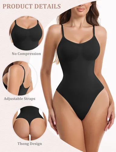 Vista 4 de Aaseow 2 Piece shapewear bodysuit for women tummy control Seamless Thong Full Body shapewear bodysuit