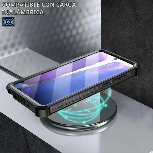 Vista 6 de Dexnor Funda para Samsung Galaxy Note 20 5G, [Protector de pantalla integrado y soporte] Protección de grado militar resistente a prueba de golpes