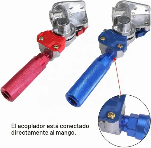 Vista 7 de KOOTANS Juego de manos Glad con Glad Hand de servicio de emergencia, mangos de extensión de aluminio anodizado, agarres y sellos para semirremolque