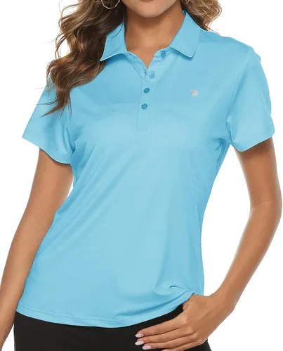 Vista 23 de TBMPOY Camisetas polo de golf de manga corta para mujer, ligeras, con absorción de humedad, con cuello, T-shirt de secado rápido de 4 botones