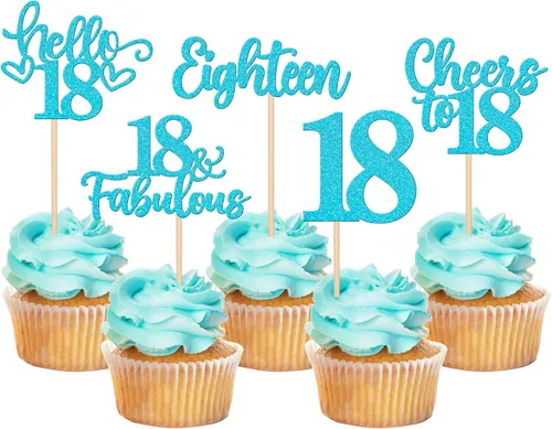 Vista 36 de 30 piezas de adornos para cupcakes de 12 cumpleaños feliz, brillantes doce, hola 12, felicitaciones a 12 años, adornos para cupcakes, 12