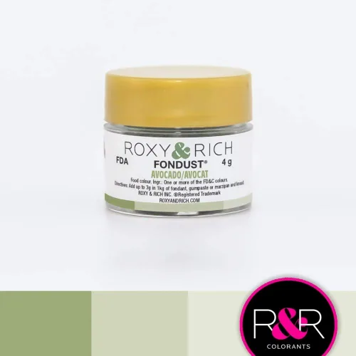 Vista 2 de Roxy & Rich Fondust - Polvo para alimentos color aguacate, 0.14 oz