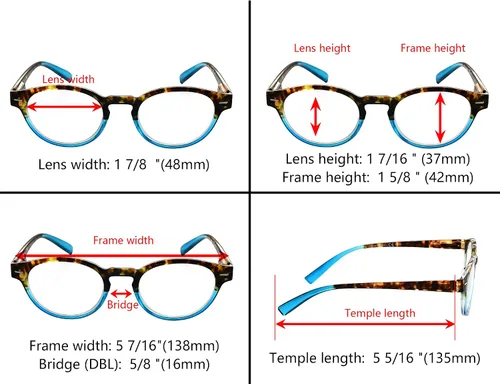 Vista 3 de Eyekepper Paquete de 3 lentes de lectura redondos ovalados con estilo para mujer +0.50