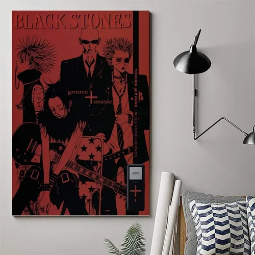 Vista 6 de Fuwo Póster de anime Nana de piedra negra, póster de los años 90, arte de pared, póster estético, 16 x 24 pulgadas (15.7 x 23.6 in)