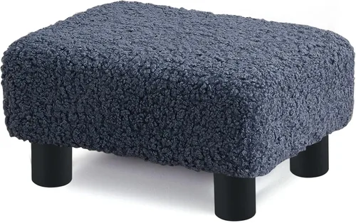Vista 18 de BRIAN & DANY Taburete pequeño para pies, taburetes de lino con patas, reposapiés pequeño estable para sala de estar, beige