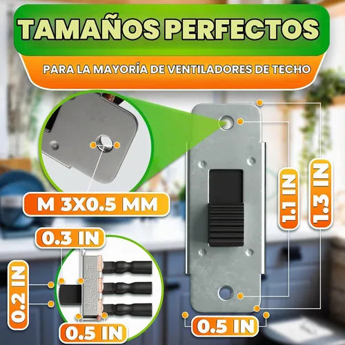 Vista 2 de Interruptor de marcha atrás del ventilador de techo, palanca de 6 pines con cables precableados de 6 cables Ceiling Fan Direction Switch