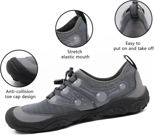 Vista 4 de Zapatos acuáticos para hombre y mujer, de secado rápido, para piscina, playa, surf, caminar, kayak