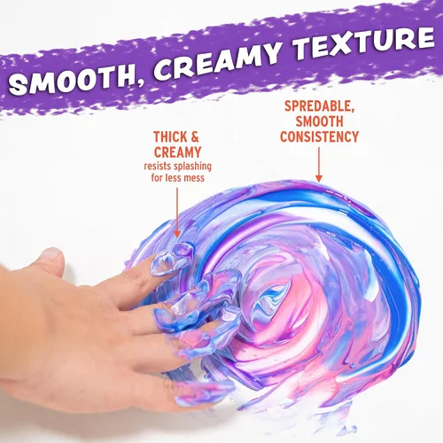 Vista 5 de Pintura para dedos, paquete de 24, lavable, no tóxica, juego de pintura para niños con tubos fáciles de separar, colores vibrantes para suministros