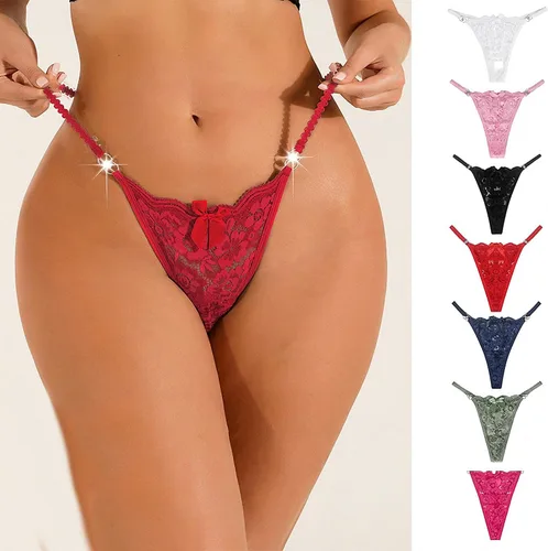 Vista 2 de Tanga de cintura baja con bordado de mariposa para mujer