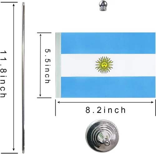Vista 2 de Bandera de Argentina Bandera Argentina Bandera de Mesa, Bandera de Escritorio, Bandera de Oficina, Banderas de País Internacionales, Festivales
