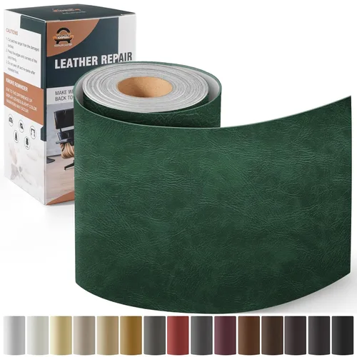 Vista 11 de Kit de reparación de cuero para muebles de 4 x 63 pulgadas, parche de reparación de cinta de cuero autoadhesivo para sofá, kit de parches