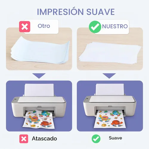 Vista 6 de Papel adhesivo imprimible semitransparente, impermeable, 62 hojas