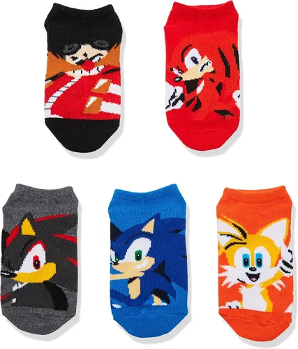 Vista 2 de Sonic the Hedgehog Paquete de 5 calcetines novedosos de moda niño grandehombre