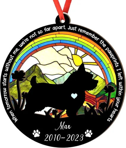 Vista 103 de Adorno personalizado para atrapasoles de sabueso afgano, adorno de Navidad de sabueso afgano, regalo para perro amante, sabueso afgano conmemorativo