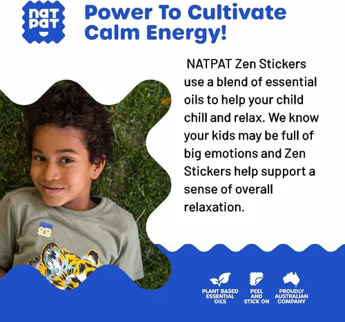 Vista 3 de NATPAT Zen Patch Calcomanías Calmantes del Estado de Ánimo para Niños y Adultos - Libre de Químicos y Medicamentos, Apoyo del Estado de Ánimo