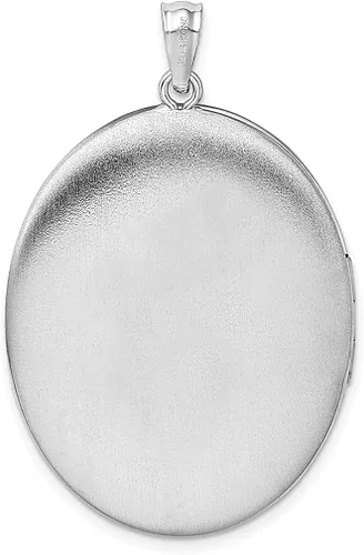 Vista 3 de Collar de plata de ley 925 con espirales laterales ovalados de 1339in con dije de foto ovalado de 1339in que sostiene fotos joyería fina