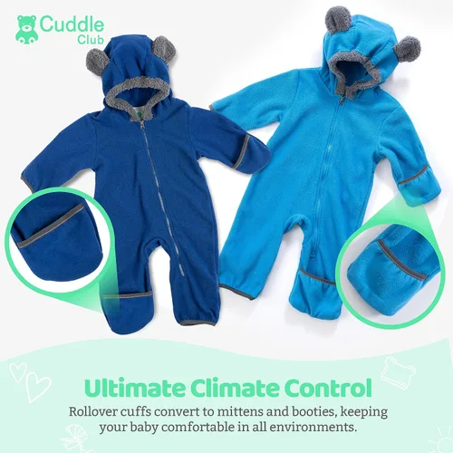 Vista 87 de Enterizo de vellón para bebé, rómper de una sola pieza con capucha para niños, ropa para exteriores, chaqueta infantil