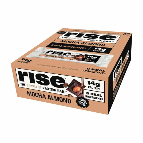 Vista 14 de Rise Barras de proteína de suero para el desayuno con miel de almendra, 18g de proteína, 2.01 oz (paquete de 12)
