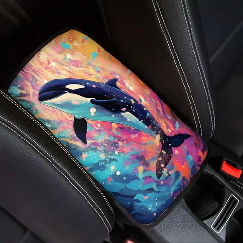 Vista 28 de Funda para reposabrazos de automóvil, ajuste universal para la mayoría de automóviles, SUV, camiones, sedán, patrón fresco, plegable, cómoda, Oso