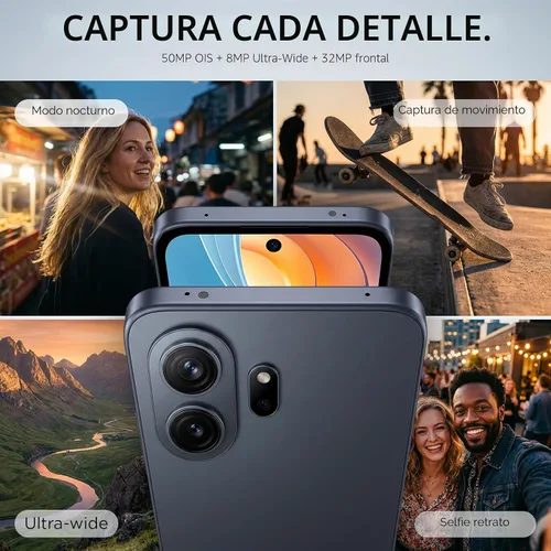 Vista 7 de TCL Teléfono Android desbloqueado NXTPAPER 70 Pro, pantalla de 6.9" 120Hz azul stella