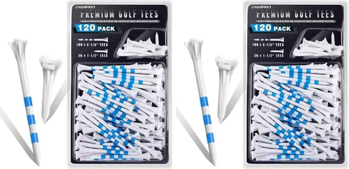 Vista 10 de CHAHMPKEY Premium 3-Prong Plastic Golf Tees 3-1/4" 120 or 100 Pack- 40% Reduced Ball Contact with High Stability and Long Distance Performance Golf