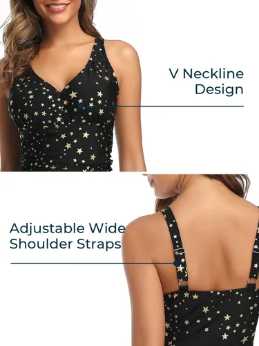 Vista 3 de Summer Mae - Traje de baño para mujer de una pieza con control de abdomen y estampado floral, talla extra grande.