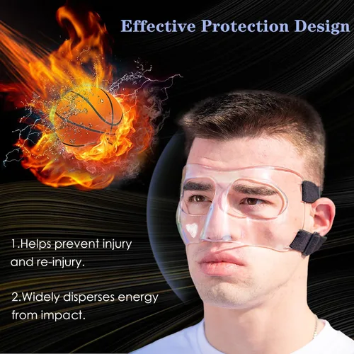 Vista 6 de Protector de nariz para nariz rota, máscara facial deportiva, protector de nariz ajustable con acolchado de espuma para béisbol, softbol
