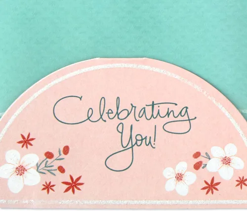 Vista 4 de Hallmark Paper Wonder - Cumpleaños o felicitaciones, tarjeta Pop Up (ramo visible)