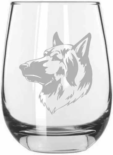 Vista 121 de Shar Pei (chino) - Vaso de vino sin tallo grabado para perro, 15.25 onzas