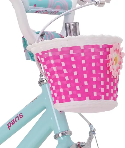 Vista 8 de JOYSTAR Paris Girls Bike for Ages 3-8 Years Old, 14 16 18 20 Inch Kids Bike with Training Wheels, Basket and Handbrake, Multiple