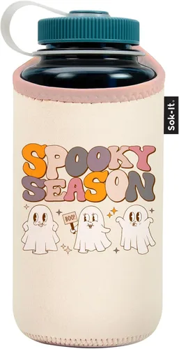 Vista 188 de Sok It BotlSok Funda para botella de agua con cubierta de neopreno aislante (Floral abstracto, se ajusta a CamelBak o Nalgene de 12 onzas)