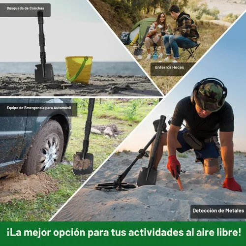 Vista 3 de Pala plegable de supervivencia multiherramienta, herramienta de atrincheramiento militar resistente con pico, pala plegable para recuperación