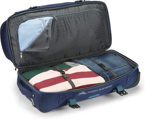 Vista 6 de High Sierra Fairlead - Bolsa de viaje portátil de poliéster de 34 pulgadas con ruedas y mango telescópico empotrado, color grisazul, Azul marino