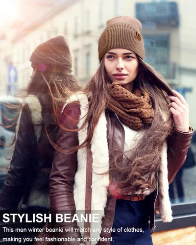 Vista 4 de Vgogfly Gorro holgado para mujer, gorro de punto de invierno, suave, cálido, unisex, para esquí