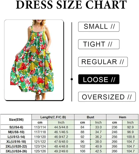 Vista 5 de YESNO Vestido largo para mujer con bolsillos estilo bohemio de verano con correa ancha ajustable con botones E96