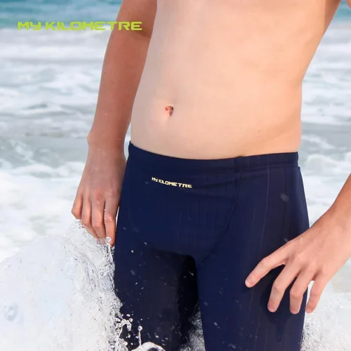 Vista 5 de MY KILOMETRE Traje de baño Jammer para niños con cordón de entrenamiento para niños Endurance Boys Youth Swim Shorts Traje de baño para niños